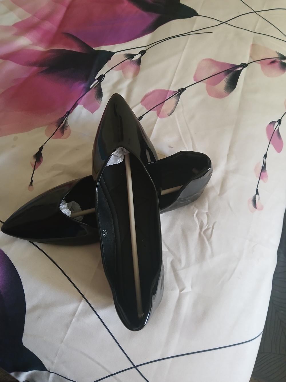 & Other Stories Black Patent Pointed Toe Flats